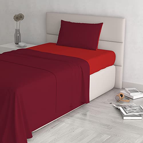 Italian Bed Linen Natural Color Natürlicher Farbenbettblatt-Satz (Flat 180x300, Fitted Sheet 120x200cm+Pillowcase 52x82cm), Benzin Flasche grün, 100% Baumwolle, rot/bordeaux, KLEINE DOPPELTE Italian Bed Linen Natural Color Natürlicher Farbenbettblatt-Satz (Flat 180x300, Fitted Sheet 120x200cm+Pillowcase 52x82cm), Benzin Flasche grün, 100% Baumwolle, rot/bordeaux, KLEINE DOPPELTE von Italian Bed Linen