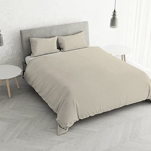Italian Bed Linen CP-ST-2P Satin Stripes Bettbezug, Doppelte, Turteltaube, Polyester von Italian Bed Linen