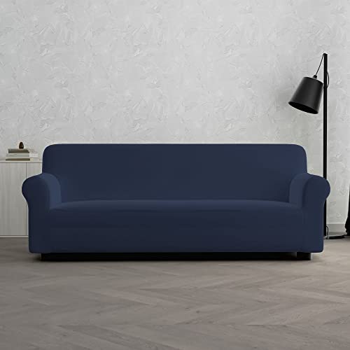 Italian Bed Linen Dahlia elastischer Sofabezug, Polyester, Dunkelblau, 3 Plätze von Italian Bed Linen