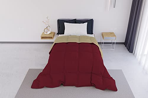 Italian Bed Linen ELEGANT Wintersteppdecke, Bordeaux/Creme, 170x260cm von Italian Bed Linen