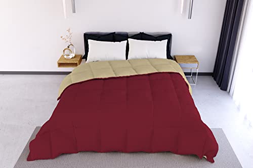 Italian Bed Linen ELEGANT Wintersteppdecke, Bordeaux/Creme, 260x260cm von Italian Bed Linen