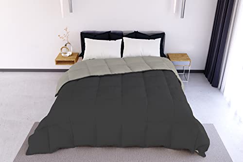 Italian Bed Linen ELEGANT Wintersteppdecke, Dunkelgrau/Hellgrau, 260x260cm von Italian Bed Linen