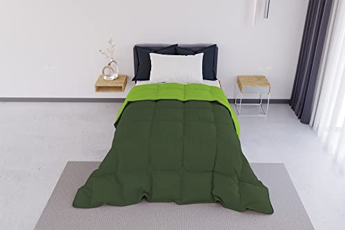 Italian Bed Linen ELEGANT Wintersteppdecke, Dunkelgrün/Apfelgrün, 220x260cm von Italian Bed Linen