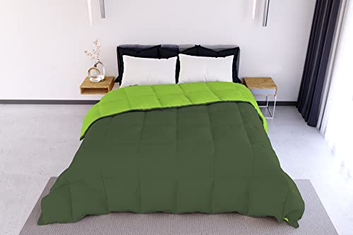 Italian Bed Linen ELEGANT Wintersteppdecke, Dunkelgrün/Apfelgrün, 260x260cm von Italian Bed Linen