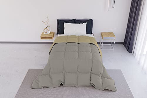 Italian Bed Linen ELEGANT Wintersteppdecke, Hellgrau/Creme, 170x260cm von Italian Bed Linen