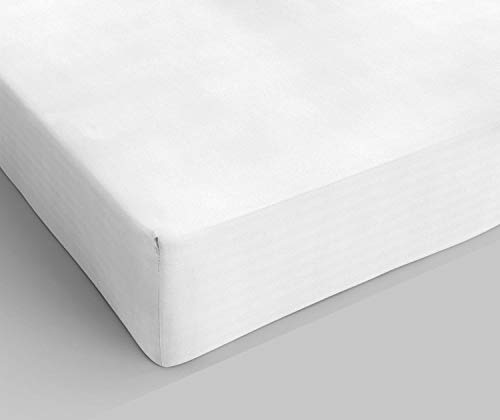 Italian Bed Linen Elegant Spannbettlaken im Winkel 35cm, Mikrofaser, Weiß, Einzelne von Italian Bed Linen