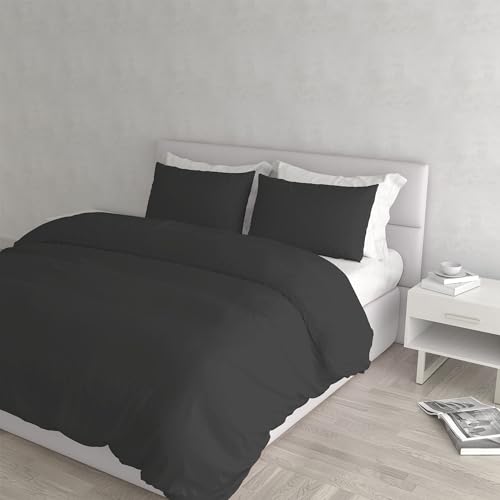 Italian Bed Linen Elegante Bettwäsche für Doppelbett, Dunkelgrau von Italian Bed Linen