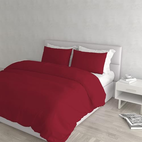 Italian Bed Linen Eleganter Bettbezug, Bordeaux, für Doppelbett von Italian Bed Linen