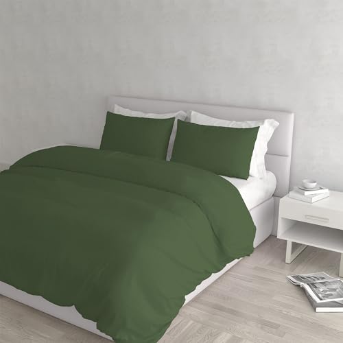 Italian Bed Linen Eleganter Bettbezug, Dunkelgrün, für Doppelbett von Italian Bed Linen