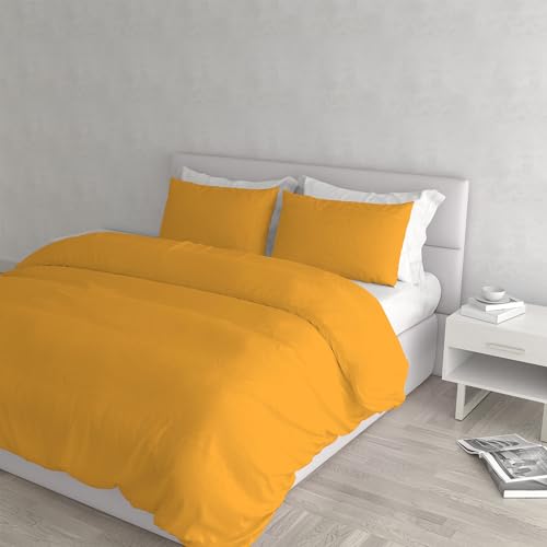 Italian Bed Linen Eleganter Bettbezug, Gelb, für Doppelbett von Italian Bed Linen