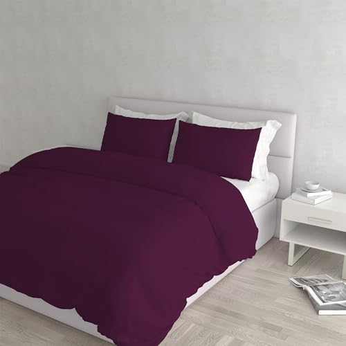 Italian Bed Linen Eleganter Bettbezug, Pflaume, für Doppelbett von Italian Bed Linen