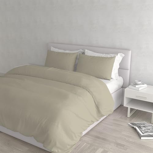 Italian Bed Linen Eleganter Bettbezug, Taupe, für Doppelbett von Italian Bed Linen