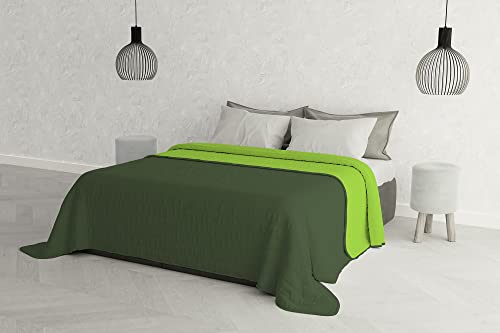 Italian Bed Linen Estivo Ehebett, Verde Mela/Verde Scuro, 260 x 270 cm von Italian Bed Linen