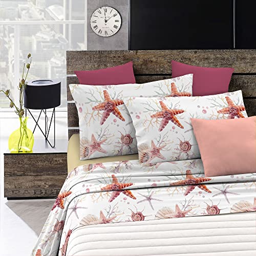 Fantasy Italian Bed Linen Bettwäsche, Starfish, Doppelte, Mikrofaser von Italian Bed Linen
