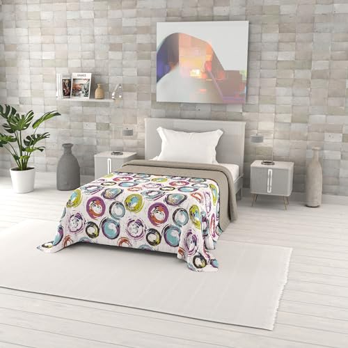 Italian Bed Linen Gedruckt Sommer steppdecke Fantasy, Cerchi Astratti, 220x270cm von Italian Bed Linen