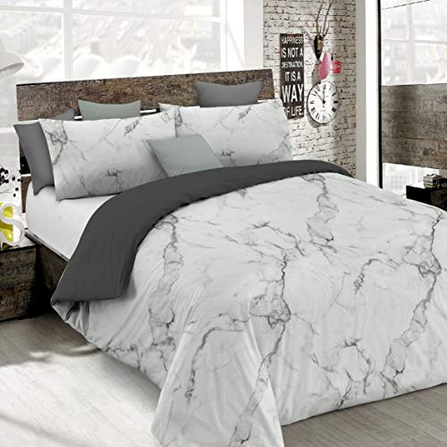 Italian Bed Linen, Fashion Bettbezug Set, Mikrofaser, Marble, Doppelbett von Italian Bed Linen