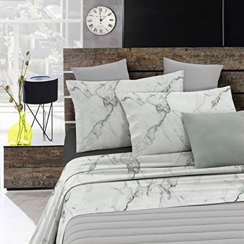 Italian Bed Linen, Fashion Bettwäsche-Set, Microfiber, Marble, Kleines Doppelbett von Italian Bed Linen