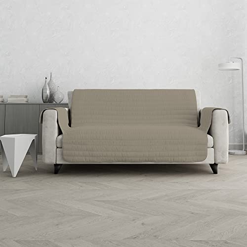 Italian Bed Linen Gesteppter Sofabezug, wendbar, Trendy, 2-Sitzer, Taupe/Creme von Italian Bed Linen