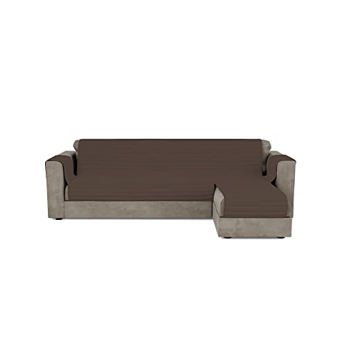 Italian Bed Linen Gesteppter Sofabezug mit Halbinsel, wendbar, 290 cm, Braun von Italian Bed Linen