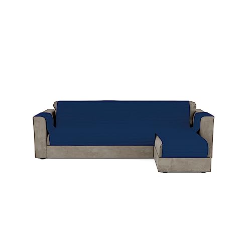 Italian Bed Linen Gesteppter Sofabezug mit Halbinsel, wendbar, Trendy, 190 cm, Dunkelblau von Italian Bed Linen