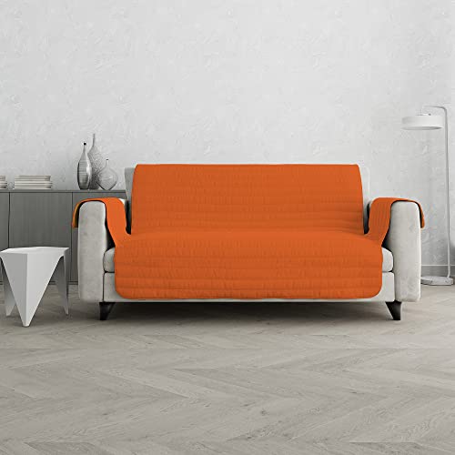 Italian Bed Linen Gesteppter Sofaüberwurf Trendy, wendbar, für 2-Sitzer, Orange/Gelb von Italian Bed Linen