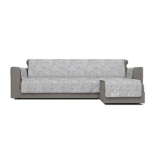 Italian Bed Linen Glamour, Rutschfester Sofabezug mit Halbinsel DX, hellgrau, 240 cm von Italian Bed Linen