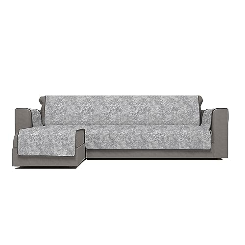 Italian Bed Linen Glamour, Rutschfester Sofabezug mit Halbinsel SX, Dunkelgrau, 290 cm von Italian Bed Linen