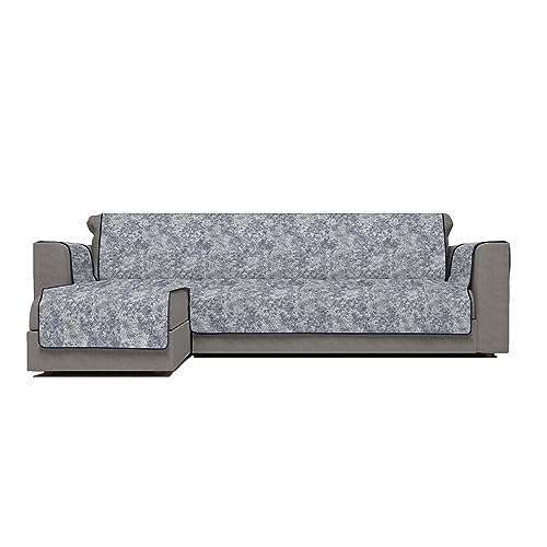 Italian Bed Linen Glamour Rutschfester Sofabezug mit linker Halbinsel, Dunkelblau, 240 cm von Italian Bed Linen