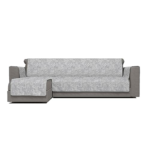 Italian Bed Linen Glamour Rutschfester Sofabezug mit linker Halbinsel, Hellgrau, 240 cm von Italian Bed Linen