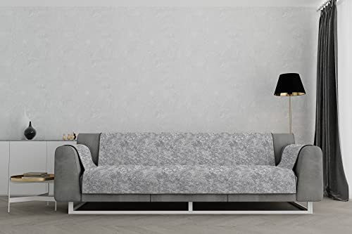 Italian Bed Linen “Glamour” rutschfest Sofa Abdeckung, Dunkel grau, 4 Plätze von Italian Bed Linen