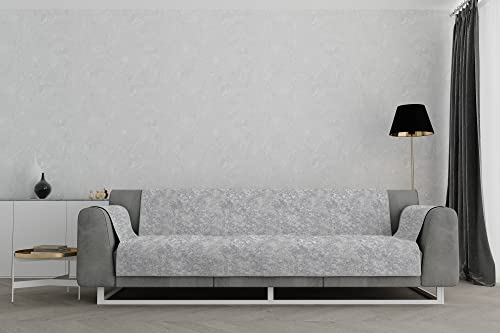 Italian Bed Linen “Glamour” rutschfest Sofa Abdeckung, Hell grau, 4 Plätze von Italian Bed Linen