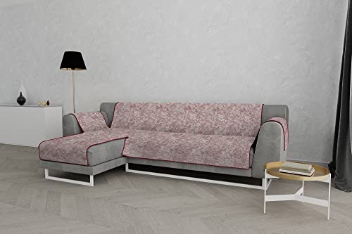 Italian Bed Linen “ Glamour” rutschfest Sofa Abdeckung mit Chaise-Longue Links, Bordeaux, 240cm von Italian Bed Linen