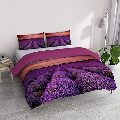 Italian Bed Linen "Goodnight Bettwäsche-Set mit Digitaldruck, Mikrofaser, Lavender, Doppelbett von Italian Bed Linen