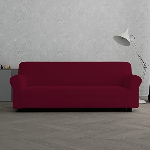 Italian Bed Linen “IRIS” elastische Sofabezug, Couchbezug, Bordeaux, 3 Plätze von Italian Bed Linen
