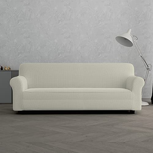 Italian Bed Linen “IRIS” elastische Sofabezug, Couchbezug, Creme, 3 Plätze von Italian Bed Linen