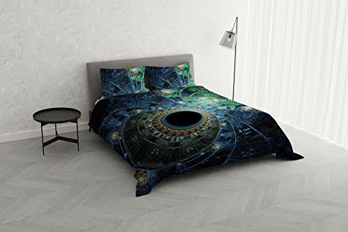 Italian Bed Linen KI-OSA KIO-636 Bettwäsche-Set mit Digitaldruck, 100% weiche Baumwolle, hergestellt in Italien, Doppelbett von Italian Bed Linen