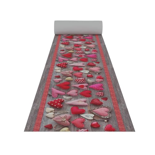 Italian Bed Linen Läufer Made in Italy mit Digitaldruck, Herzen, 50 x 200 cm von Italian Bed Linen