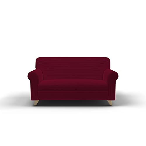 Italian Bed Linen Leslie Elastischer und ausziehbarer Sofabezug, Bordeaux, 2 Plätze von Italian Bed Linen