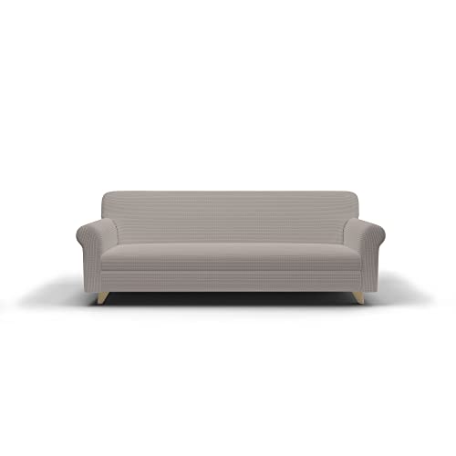 Italian Bed Linen Leslie Elastischer und ausziehbarer Sofabezug, Taubengrau, 3 Plätze von Italian Bed Linen