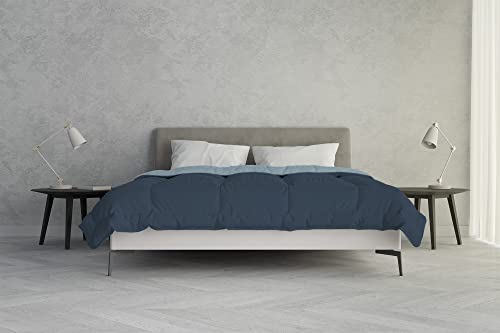 Italian Bed Linen MB Home Basic “Atlanta” Wintersteppdecke, Dunkel Blau/Hell Blau, 250x250 cm von Italian Bed Linen