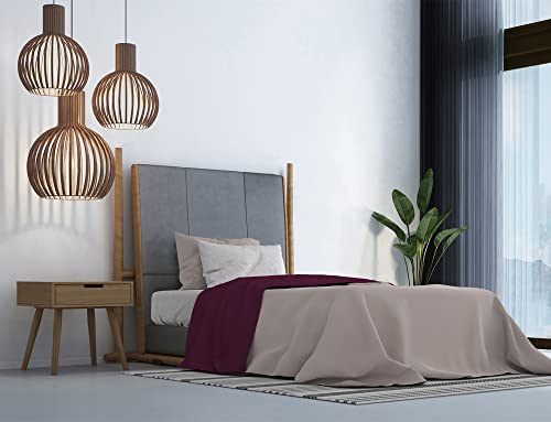 Italian Bed Linen MB Home Italy, Trendy Chic Bettwäsche-Set, Pflaume, Einzelbett von Italian Bed Linen