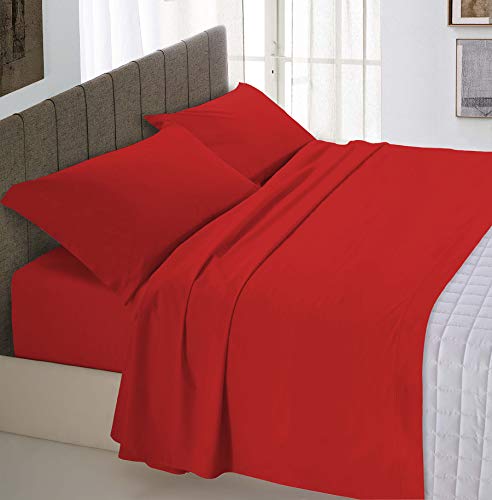 Italian Bed Linen Max Color Bettwäsche-Set, Rot, Doppelte von Italian Bed Linen