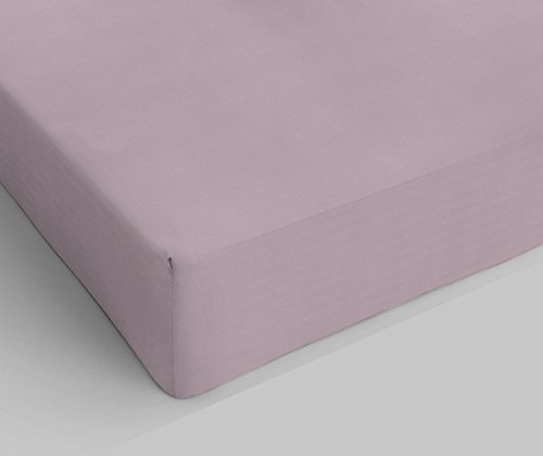 Italian Bed Linen Max Color Spannbettlaken und Gummizug Uni, 100% Baumwolle Einzelbett 28x14x3 cm altrosa von Italian Bed Linen