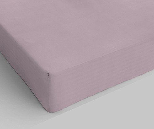 Italian Bed Linen Max Color Spannbettlaken und Gummizug Uni, 100% Baumwolle Einzelbett 28x14x3 cm altrosa, Dunstig Rose von Italian Bed Linen