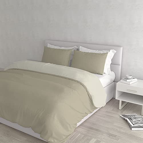 Italian Bed Linen Natural Color Doubleface Bettbezug, 100% Baumwolle, Turteltaube/Rauch, Doppelte Italian Bed Linen Natural Color Doubleface Bettbezug, 100% Baumwolle, Turteltaube/Rauch, Doppelte von Italian Bed Linen