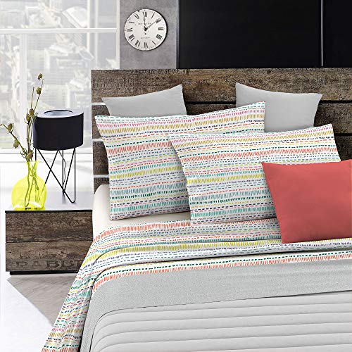 Italian Bed Linen PL-WT-19-2P Bett Parure mit digitalem Druck, Baumwolle, WT-19, DOPPELTE von Italian Bed Linen