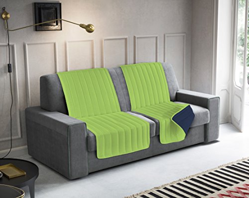MB Home Italy Paket Nr. 2 Gesteppte Sitzbezüge, Elegant, Apfelgrün/Dunkelblau, 60 x 190 cm von MB HOME ITALY
