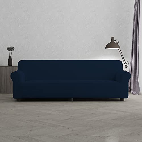 Italian Bed Linen Piu Bello Sofabezug bielastico ausziehbar, Dunkelblau, 4 PLÄTZE von Italian Bed Linen