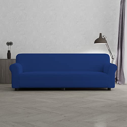 Italian Bed Linen Piu Bello Sofabezug bielastico ausziehbar, Blau Elektrisch, 4 PLÄTZE von Italian Bed Linen
