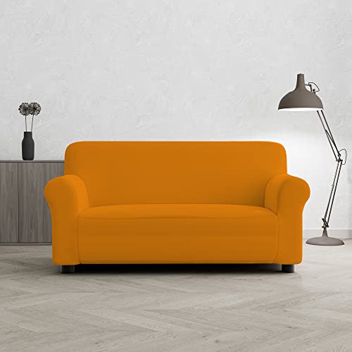 Italian Bed Linen Piu Bello Sofabezug bielastico ausziehbar, Orange, 2 PLÄTZE von Italian Bed Linen